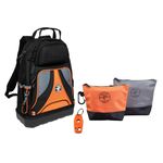 Klein Tools 80038 Backpack Tool Kit, Tradesman Pro Backpack, Zipper Tool Bags, and Magnetizer, 4-Piece