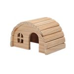 Natural Chewable Hamster Hideout Wooden Hut, Small