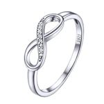 PROSILVER Friendship Rings Silver Stacking Infinity Ring Women's Promise Rings