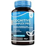 Super Strength Cognitive Complex Pro - Nootropics Supplement for Mental Performance & Cognitive Health - Enriched with Zinc, Iron, Magnesium, Pantothenic Acid, Vitamin B6, Iodine - 180 Vegan Tablets