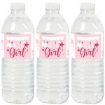 Big Dot of Happiness It's a Girl - Pink Baby Shower Water Bottle Sticker Labels - Set of 20