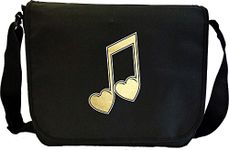 MusicaliTee Music Notation Heart Quavers - Sheet Music & Accessory Messenger TRIO Bag