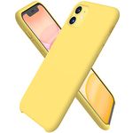 ORNARTO Liquid Silicone Case for iPhone 11, Slim Liquid Silicone Soft Gel Rubber Case Cover for iPhone 11(2019) 6.1 inch-Lemon Yellow