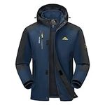 Mens Outdoor Waterproof Jacket Snow Fast dry Jacket Casual Travel Jackets for Hiking Camping Jackets Windbreaker Mountain Jacket Mens Hoodie Zip Pockets Blue