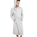 HOLOVE Mens Cotton Hooded Robes Sof