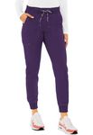 Med Couture Women's Scrub Jogger Yoga Pant with 5 Pockets, Lightweight, Ultra Soft, 2-Way Stretch & Easy Care Fabric - MC7710P, XL Petite, Eggplant