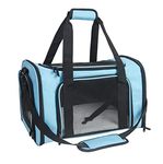 NextFri Soft Sided Carrier for Cats Dogs,TSA Airline Approved Collapsible Travel Pet Carrier (Blue, Medium)