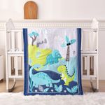 Wowelife Mini Crib Bedding Set for Boys and Girls Blue, Premium 3-Piece Baby Bedding Set Dinosaurs, Nursery Crib Set, Breathable and Soft for Baby
