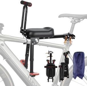 Kirumie Child Bike Seat Foldable, Front Mount Bike Seat for Kids on Adult Bike, Portable Quick-Release Toddler Bike Seat with Carrying Bag for All Mountain Bikes