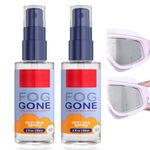 2PCS Anti Fog Spray for Glasses,Anti Mist Fog Spray,Anti Fog Spray Len Cleaner Spray,Anti Fog Spray for Swimming Goggles,Anti Fog Spray for Helmet Visor,Anti Mist for Car Windscreen,Eyeglass Cleaner