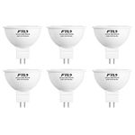 MR16 LED 12V 50W Equivalent Halogen Replacement Bulbs GU5.3 Pin Base 5W 5000K Daylight Non-Dimmable for Landscape and Track Lights,6-Pack