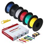 Electrical Wire,Silicone Electric Wire -XINWANG 22awg 0.35 mm²silicone wire 6 Colours (Each Colour 22.9ft) Stranded Wire Made of Tinned Copper Wire Hook up Wire Kit