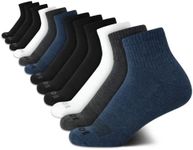 AND1 Men's Quarter Socks - 12 Pack Cushioned Athletic Ankle Socks for Men - Performance Stretch Mens Sports Socks (6-12.5), Size 6-12.5, Navy Assorted