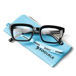 SOOLALA Clear Lens Computer Glasses Square Vintage Eyeglasses, Black