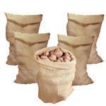 YAYODS 5 Pack large Hessian Sack, 100 cm x 61cm Potato Sacks for Storage, Strong & Durable Hessian Jute Potato Sacks, Vegetable Storage Bags