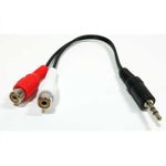 3.5mm Male to 2 RCA Female Splitter Cable (6 inches)