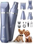 oneisall Dog Clippers Grooming Kit 4 in 1, Quite Cordless Dog Paw Trimmer & Nail Grinders & Small Dog Trimmer for Grooming, Pet Clippers Shaver Trimmer for Small Dogs