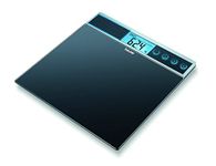 Beurer GS39 Talking Bathroom Scale | Glass bathroom scale XXL standing platform | Reads your weight aloud in your choice of language | 150kg loading capacity | Holds your last 4 readings