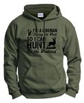 Lineman Gift So I Can Hunt on The Weekend Hunting Hoodie Sweatshirt XL MlGrn Military Green