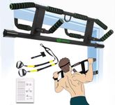 2024 Upgrade Multi-Grip Pull Up Bar For Doorway - Pullupbar With Enhanced Smart Hook Angled Grip Home Gym Exercise Equipment with Training Straps Set