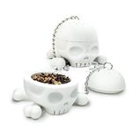 Tea Strainer, White Simulation Skull Shape Tea Infuser Silicone Tea Leaf Strainer Filter for Home Office