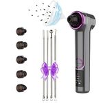 RHXHMASX Blackhead Extractor Tool Device, Vacuum Pore Cleansing Tool with Heating Mode, Electric Whitehead Remover with 5 Heads & 3 Suction Level for Women & Men (Grey)…