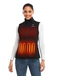 ORORO Women's Heated Fleece Vest with Battery - Electric Fleece Vest Base Layer (Charger Not Included) (Black, L)