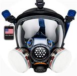 PT-100 Full Face Organic Vapor & Particulate Respirator & Fire Escape Mask - Dual Activated Charcoal Filtration - Full Face Eye Protection