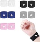 6 Pcs Travel Sickness Relief Wristbands,Seasick Wristbands for Pregnancy Children Adults, Anti-Nausea Wristbands for Car Sickness(Pink,Blue,Black)