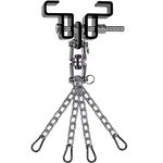 SELEWARE Heavy Duty Steel Beam Clamp, Heavy Bag Mount, Punching Bag Hanger Heavy Duty Holder for Boxing, Muay Thai and MMA Training (with Carabiner) (Hanger with Boxing Chains)