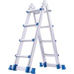 SPIEEK 17 FT Extension Ladder, A Frame 4 Step Ladder, Anti-Slip Multi Position Telescoping Ladder Aluminum Folding Ladder with Stabilizer Bar,330 lbs Capacity for Household or Outdoor Work