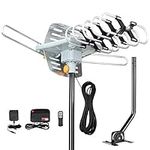 TV Antenna-Digital Amplified Outdoor HDTV Antenna with Mounting Pole & 33 ft RG6 Coax Cable 150 Miles Range Wireless Remote Rotation Support 2TVs