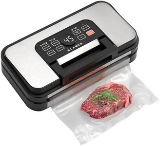 KLAMER Premium Vakuumiergerät für Lebensmittel - Vakuumierer für trockene & feuchte Lebensmittel sowie Sous Vide - doppelte Versiegelungsnaht (silber)