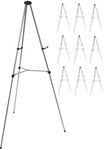 Lightweight Aluminum Telescoping Display Easel, Silver (10 Pack)