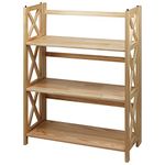 Casual Home 301-30 Montego 3 Shelf Folding Bookcase, Natural, 27.5" Wide