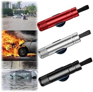 Yeria 3 Packs SafeHammer Window Breaker Seatbelt Cutter, 2026 Upgraded Safe Hammer Glass Breaker Under Water, Car Emergency 2-in-1 Escape Tool with Base