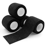 Tattoo Grip Tape - Ruicoo 4pcs Tattoo Grip Wrap Cover Disposable Tape Self-adhesive Bandage 2"x 5 Yards Black Tattoo Grip Tape for Tattoo Machine