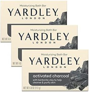 Yardley Soap Activated Charcoal Moisturizing Bath Bar 3 Pack 4.25 oz ea