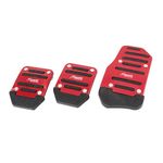 A ABSOPRO Burgundy Nonslip Gas Clutch Brake Pedal Pad Covers (Set of 3)