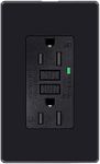 GREENCYCLE 1PK 15 Amp GFCI Outlet, Weather Resistant with LED Indicator Decorative Wall Plates Screws Included Residential and Commercial Grade ETL Certified Black