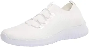 TIOSEBON Women's Ultralight Casual Fashion Walking Shoes Memory Foam Slip-On Sneakers 5.5 US White New