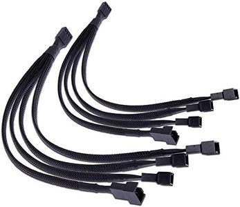 TeamProfitcom PWM Fan Splitter 4 pin Adapter Cable Sleeved Braided Y Splitter for Desktop Computer CPU Fan Splitter PC 4 Pin Fan Extension Power Cable 1 to 4 Converter 10 inches (2 Pack)