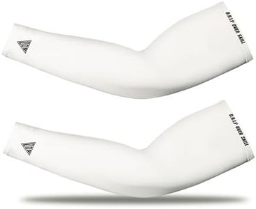 D.R.I.P Over Skill Football Compression Arm Sleeves, Non-Slip, Breathable & Sweat Wicking, UPF 50 Sun Protection, Football Drip Accessories, Made from a Durable Poly Blend, White XL, 2 Pack