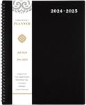 Monthly Planner 2024-2025 - JUL 2024 - DEC 2025 Monthly Planner/Calendar,18 Monthly Planner with Contacts & Passwords, 8.5" x 11", Thick Paper - Black