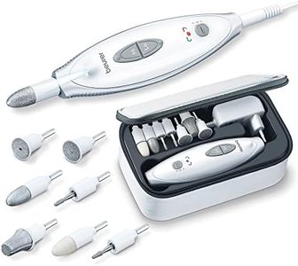 Beurer MP 41 Ponceuse pour ongles électrique, pour manucure/pédicure professionnelle à domicile, 7 accessoires pour les mains et les pieds, avec lumière LED et pochette de rangement