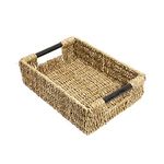 Woodluv Storage Baskets, Storage baskets for Shelves, Storage Box Organiser, Baskets to make hampers With Wood Handles, Medium