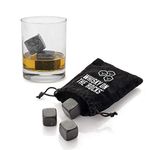 Generise Granite Whiskey Ice Stones Cooler x 9PC Cubes Scotch Reuseable Velvet Pouch Gift with a Storage Pouch (DARK GREY)