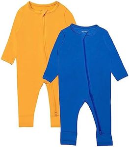 GUISBY Rayon Baby Pajamas, Long Sleeve Footless Rompers, 2 Way Zipper Sleeper 2pcs 12-18 Months