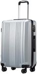 Coolife Luggage Suitcase PC+ABS with TSA Lock Spinner Carry on Hardshell Lightweight 20in 24in 28in (sliver, L(28IN))