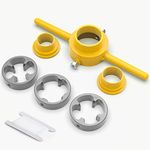 MEANLIN PVC Thread Maker Tool, NPT Die Set, Pipe Threader Plumbing Tool, with 3 Dies,1/2", 3/4", 1", Pipe Threader Kit